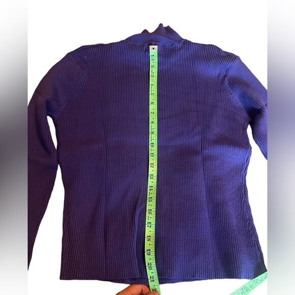 NWT RIHOAS The Solid Mock Neck Knit Top - Purple Medium - Picture 8 of 11